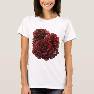 Geestige Zilveren RODE ROZEN EN MUNTEN Modern Desi T-shirt