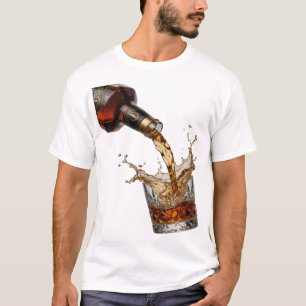 Geestige zilveren WHISKY DIE IN GLAS WORDT GEGOTEN T-shirt