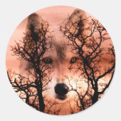 Geestwolf Ronde Sticker (Voorkant)