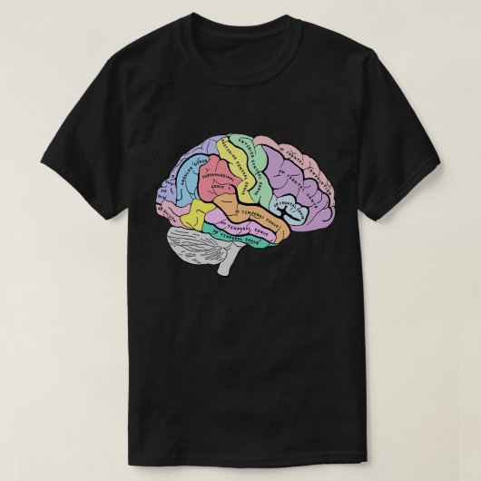 Geëtiketteerde herenanatomische schets van hersen  t-shirt (Design voorkant)