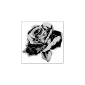 Geëtst gekanteld Roos Rubberstempel (Afrduk)