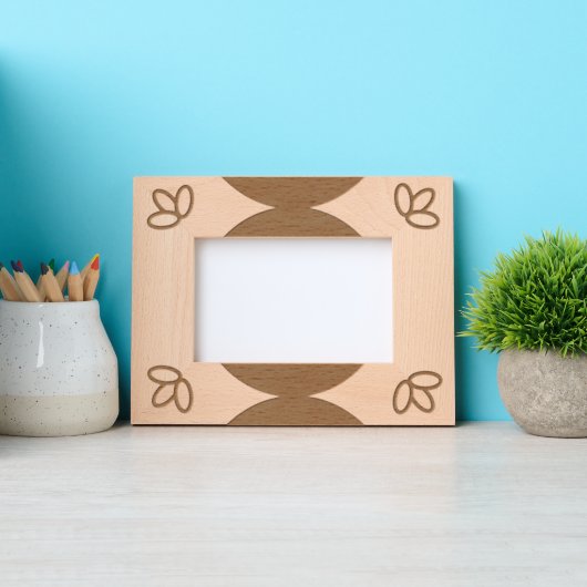 Geëtst Lijst - bladeren en halve cirkels Gegraveerde Lijstjes (Voorkant)