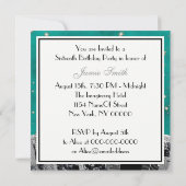 Geëtst NYC Skyline 2 Blauwgroen gouden ster Sweet  Kaart (Achterkant)