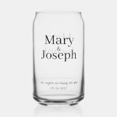  geëtst trouwglas gunst blikvorm glas (Achterkant)