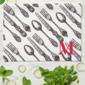 Geëtst  zilverwerk Classic Foodie INITIAAL Theedoek (Gevouwen)