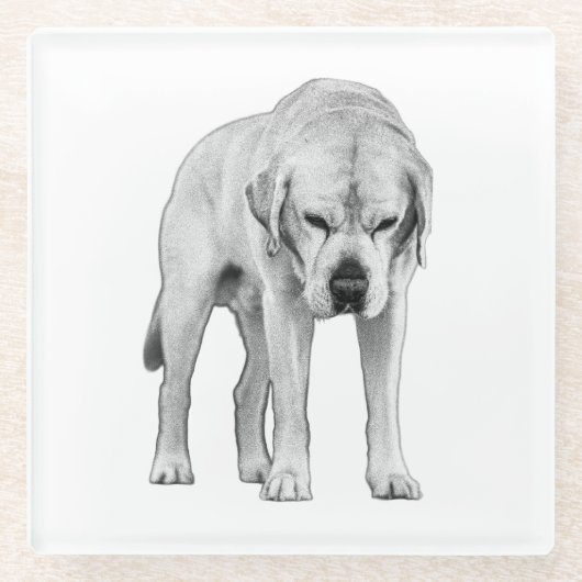 geëtste aanwezigheid glazen onderzetter (Voorkant)