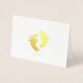 Geëtste Gold Foil Baby Feet Wenskaarten Folie Kaarten (Voorkant)