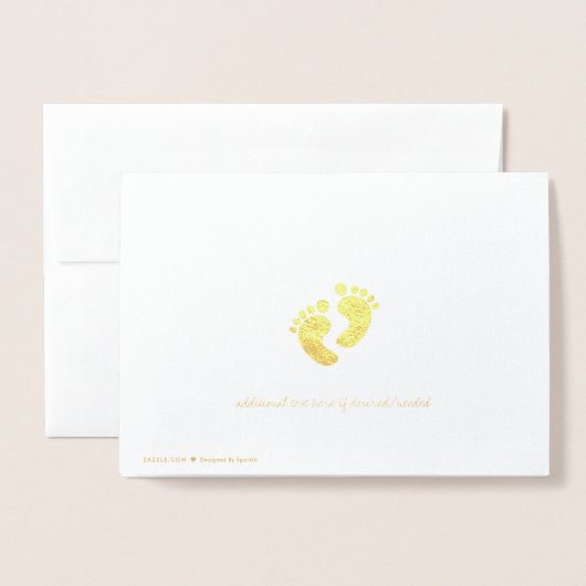 Geëtste Gold Foil Baby Feet Wenskaarten Folie Kaarten (Met envelop)