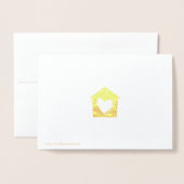 Geëtste Gold Foil Heart House Wenskaarten Folie Kaarten (Met envelop)