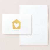 Geëtste Gold Foil Heart House Wenskaarten Folie Kaarten (Display)