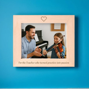 Geëtste houten foto Lijst - "Voor de docent" Gegraveerde Lijstjes