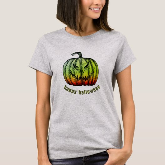Geëtste Jack-o-lantern Halloween T-shirt (Voorkant)