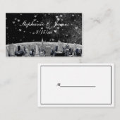 Geëtste NYC Skyline #2 Zwart Wit Hart Plaats Kaart Plaatskaartje (Voorkant / Achterkant)