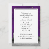 Geëtste NYC Skyline #3 Paarse Gouden Ster Sweet 16 Kaart (Achterkant)