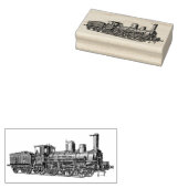 Geëtste trein stoommachine houten kunststempel rubberstempel (Gestempeld)