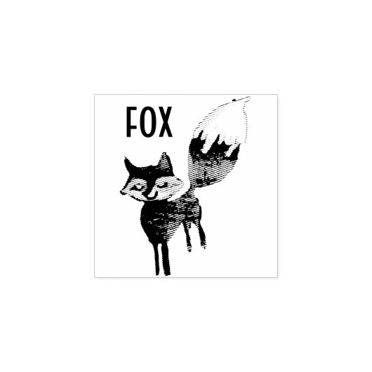 geëtste vos rubberstempel (Afrduk)