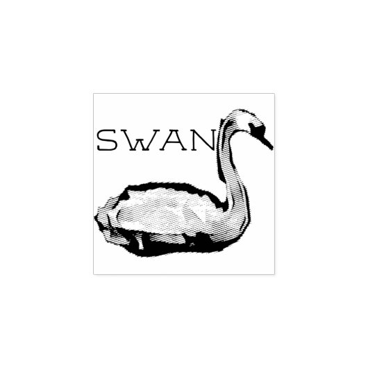 Geëtste zwaan rubberstempel (Afrduk)