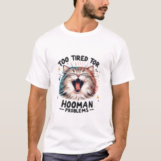 Geeuwen Kat Illustratie T-shirt