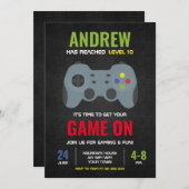 Geëvenaarde gamebeleving (stijl 1) Uitnodiging fee (Voorkant / Achterkant)