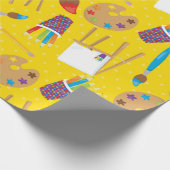 Geëvenaarde kunstenaars schilderen papier in de on (Hoek)