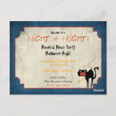 Geëvenaarde zwarte kat op Halloween-nacht Briefkaart (Achterkant)