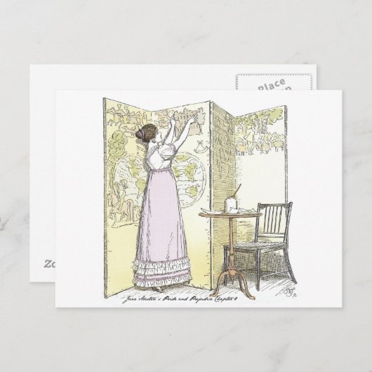 Geëxisteerde Dames, Jane Austen Pride & Prejudice Briefkaart (Voorkant / Achterkant)