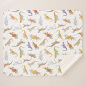 Geëxpandeerd Dragon Scatter Pattern Transparent Sherpa Deken (Voorkant (horizontaal))