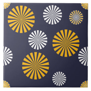 Geëxpandeerde luiers, marineblauw, geel, wit tegeltje