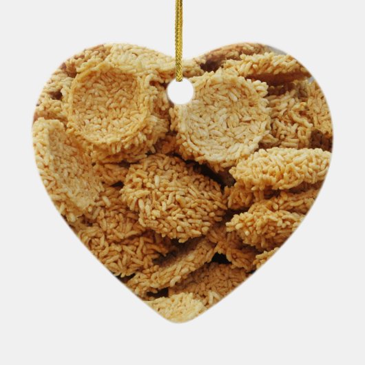 Geëxpandeerde Rijstkoeken ~ Aziatische Zoete Nager Keramisch Ornament (Achterkant)