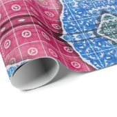 Geëxpandeerde Tegel Rood blauw vibrant Cadeaupapier (Rol Hoek)