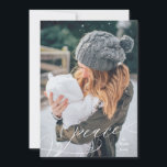 Geëxpandeerde vredesoverlay feestdagenkaart<br><div class="desc">Deze kaart was ontworpen als een vakantiewens voor vrede in een eenvoudige,  elegante bekleding om een mooie familiefoto te tonen. De backer kan ook worden aangepast om een extra familiefoto met een achtergrond van de douanekleur in plaats van het streepgebrek te shows.</div>