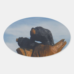 Geëxpandeerde zwarte straten met blauwe rokergeber ovale sticker