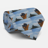 Geëxpandeerde zwarte straten met blauwe rokergeber stropdas (Opgerold)