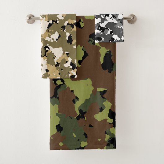 Geëxsorteerd Camo Bad Handdoek (Insitu)