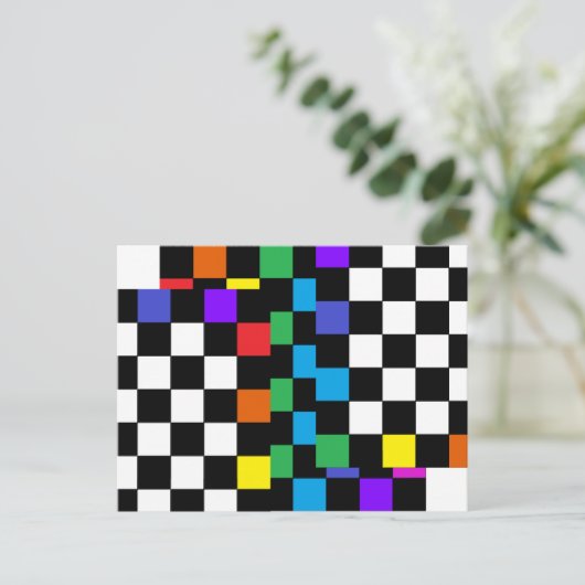 Geëxsorteerd regenboogrek Briefkaart Postmodern (Staand voorkant)