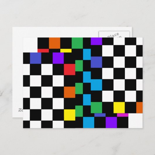 Geëxsorteerd regenboogrek Briefkaart Postmodern (Voorkant / Achterkant)