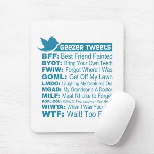 Geezer Tweets - Mousepad Muismat (Met muis)