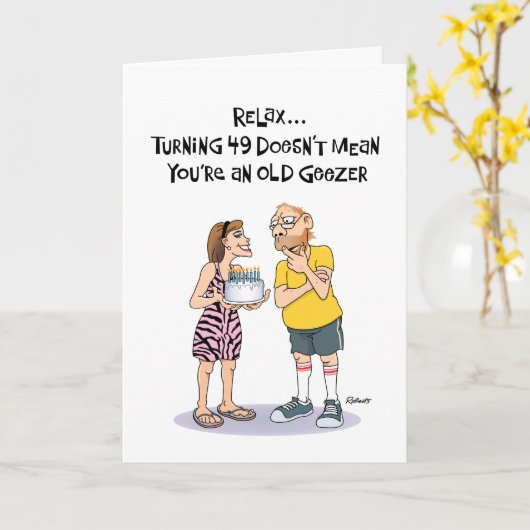 Geezer's 49ste verjaardag kaart (Gele Bloem)