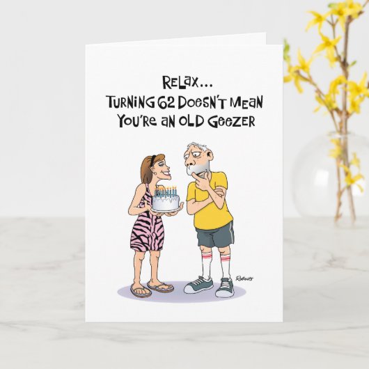 Geezer's 62e verjaardag kaart (Gele Bloem)