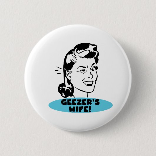 Geezer's vrouw ronde button 5,7 cm (Voorkant)