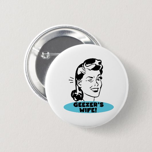 Geezer's vrouw ronde button 5,7 cm (Voorkant /achterkant)