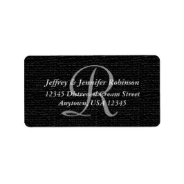 Gefabriceerd zwart monogram retouradres etiket