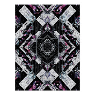 Gefacetteerd kristal prisma: geometrische scherf P Perfect Poster