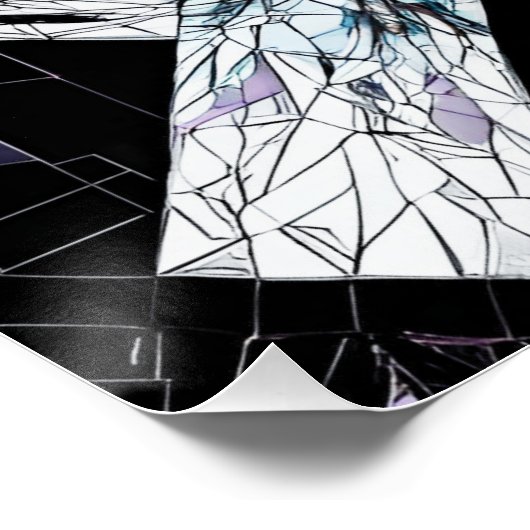 Gefacetteerd kristal prisma: geometrische scherf P Perfect Poster (Hoek)