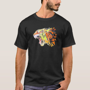 Gefacetteerde Tijgerkop Wilde Dieren Woestijn Roof T-shirt