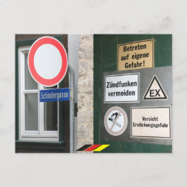 gefährliches Deutschland bunte Verbote Schild Briefkaart