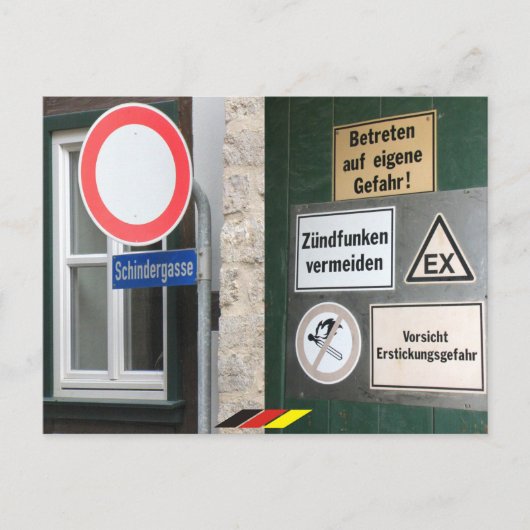 gefährliches Deutschland bunte Verbote Schild Briefkaart (Voorkant)