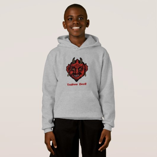 Gefanged Red Devil met Horns Sweatshirt (Voorkant volledig)