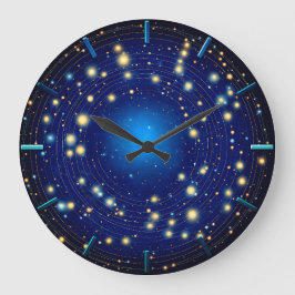 Gefascineerd door de nachtelijke hemel grote klok