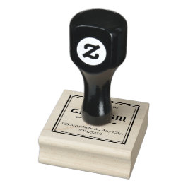 Gefaute zakelijke adresstempel met bedrijfsnaam rubberstempel